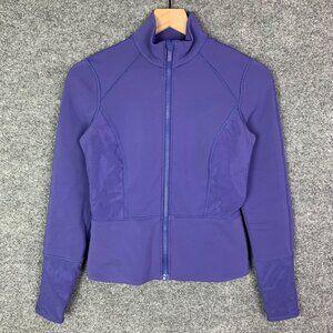 LULULEMON Front & Centre Full Zip Mock Neck  Jacket Stretch Thumbholes Pockets 6